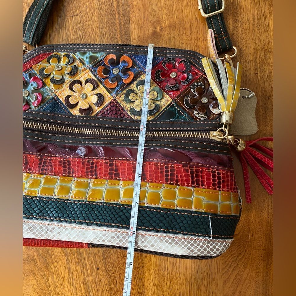 Multicolor Floral Embellished Women's Boho Artsy Purse Bag - Picture 5 of 7